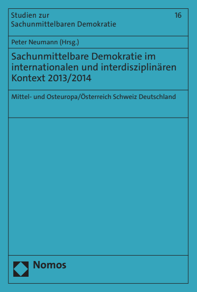 Cover des Buchs: Sachunmittelbare Demokratie im internationalen und interdisziplinären Kontext 2013/2014