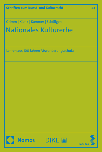 Cover of book: Nationales Kulturerbe