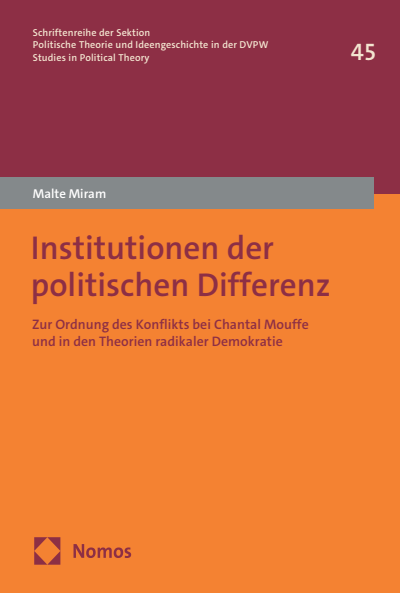 Cover des Buchs: Institutionen der politischen Differenz