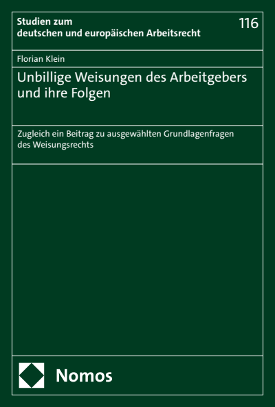 Cover des Buchs: Unbillige Weisungen des Arbeitgebers und ihre Folgen
