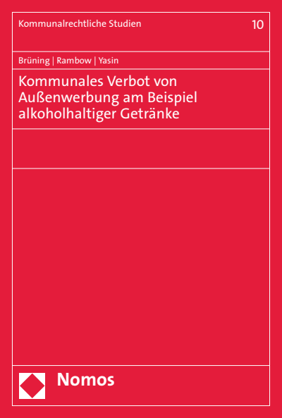 Cover des Buchs: Kommunales Verbot von Außenwerbung am Beispiel alkoholhaltiger Getränke