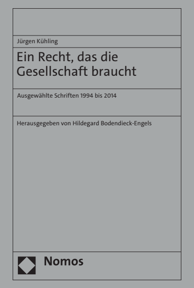 Cover des Buchs: Ein Recht, das die Gesellschaft braucht