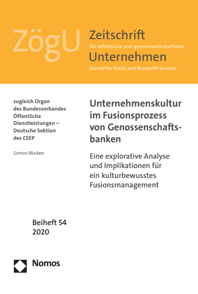 Cover des Buchs: Unternehmenskultur im Fusionsprozess von Genossenschaftsbanken