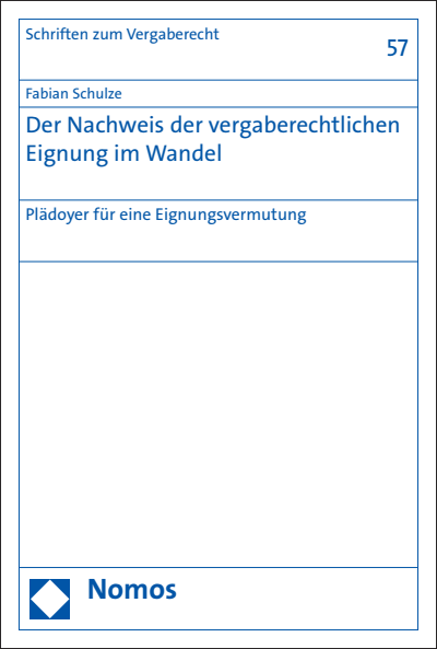 Cover of book: Der Nachweis der vergaberechtlichen Eignung im Wandel