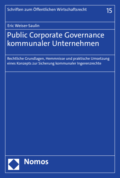 Cover des Buchs: Public Corporate Governance kommunaler Unternehmen