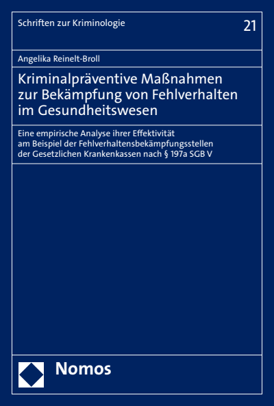 Cover des Buchs: Kriminalpräventive Maßnahmen zur Bekämpfung von Fehlverhalten im Gesundheitswesen