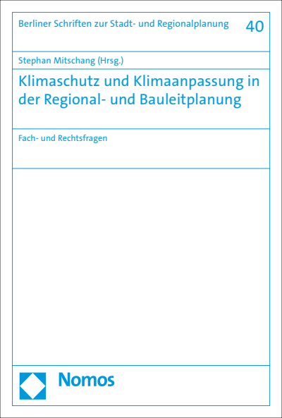 Cover des Buchs: Klimaschutz und Klimaanpassung in der Regional- und Bauleitplanung