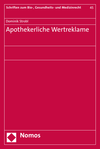 Cover des Buchs: Apothekerliche Wertreklame