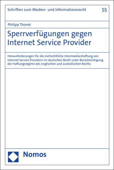 Cover des Buchs: Sperrverfügungen gegen Internet Service Provider