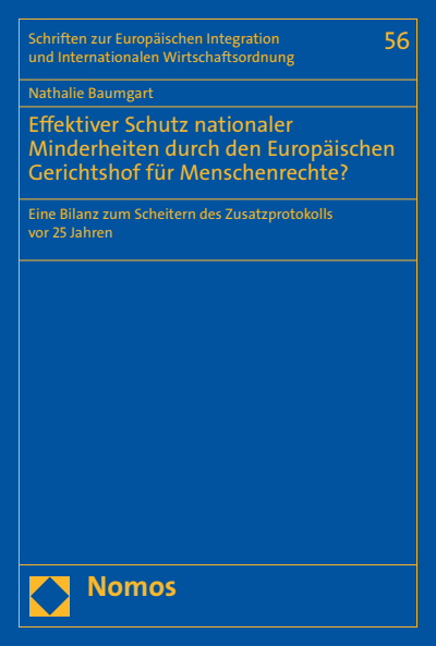 Cover of book: Effektiver Schutz nationaler Minderheiten durch den Europäischen Gerichtshof für Menschenrechte?