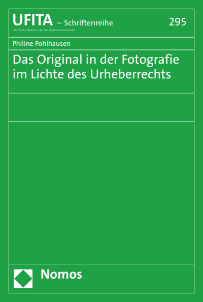 Cover des Buchs: Das Original in der Fotografie im Lichte des Urheberrechts