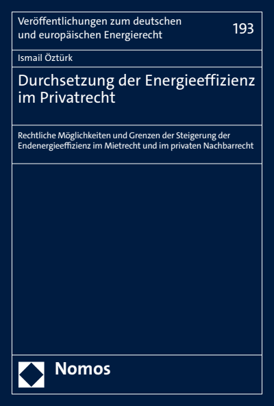 Cover des Buchs: Durchsetzung der Energieeffizienz im Privatrecht