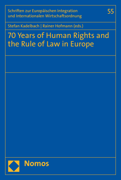 Cover of book: 70 Years of Human Rights and the Rule of Law in Europe