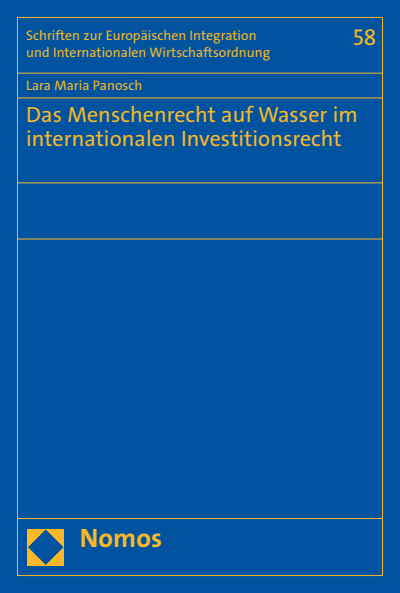 Cover of book: Das Menschenrecht auf Wasser im internationalen Investitionsrecht