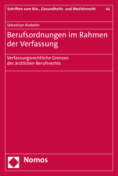 Cover des Buchs: Berufsordnungen im Rahmen der Verfassung