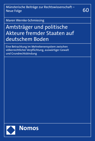 Cover des Buchs: Amtsträger und politische Akteure fremder Staaten auf deutschem Boden