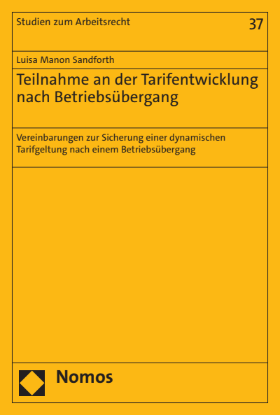 Cover des Buchs: Teilnahme an der Tarifentwicklung nach Betriebsübergang