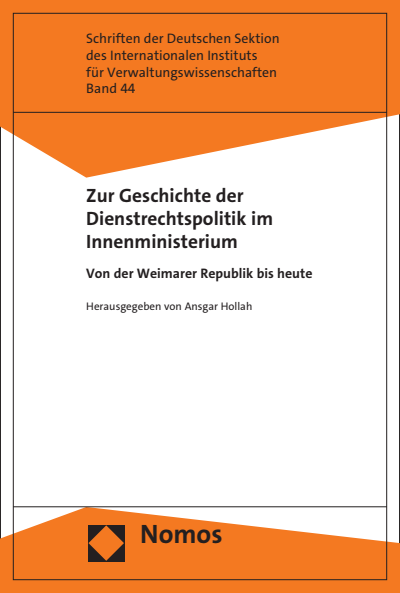 Cover des Buchs: Zur Geschichte der Dienstrechtspolitik im Innenministerium