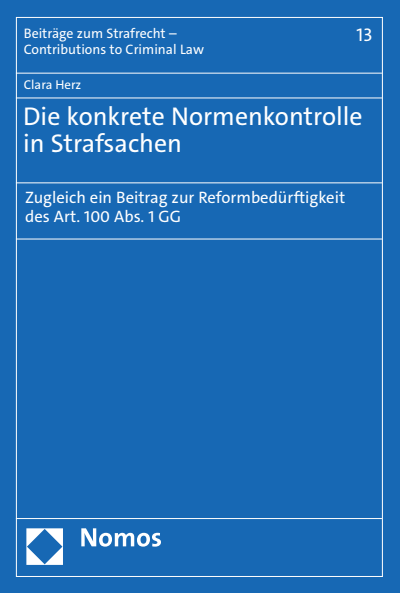 Cover des Buchs: Die konkrete Normenkontrolle in Strafsachen