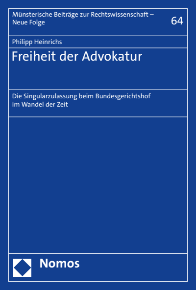 Cover des Buchs: Freiheit der Advokatur
