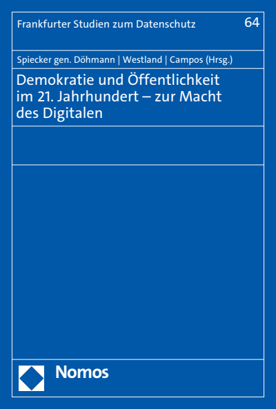 Cover des Buchs: Demokratie und Öffentlichkeit im 21. Jahrhundert – zur Macht des Digitalen