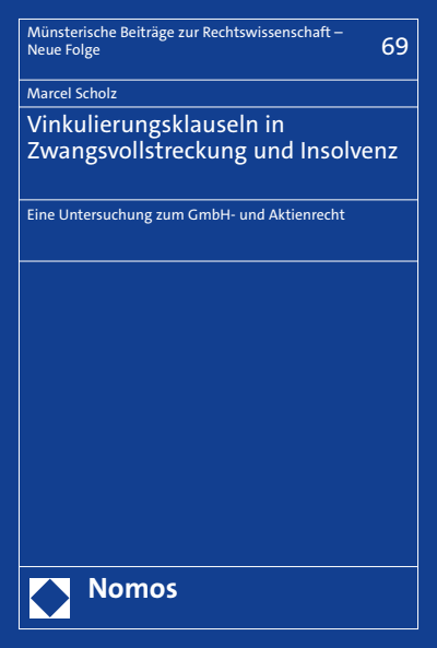 Cover of book: Vinkulierungsklauseln in Zwangsvollstreckung und Insolvenz