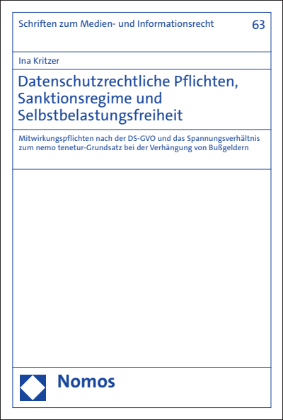 Cover des Buchs: Datenschutzrechtliche Pflichten, Sanktionsregime und Selbstbelastungsfreiheit