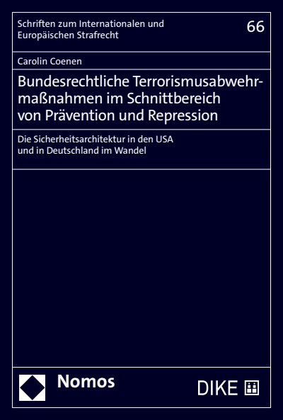 Cover des Buchs: Bundesrechtliche Terrorismusabwehrmaßnahmen im Schnittbereich von Prävention und Repression