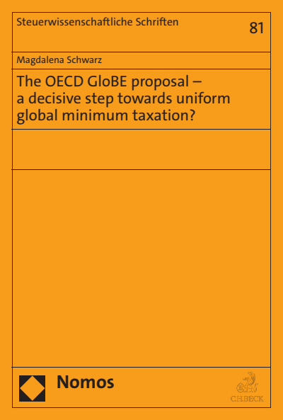 Cover of book: The OECD GloBE proposal – a decisive step towards uniform global minimum taxation?