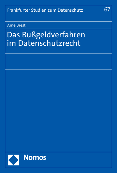 Cover des Buchs: Das Bußgeldverfahren im Datenschutzrecht
