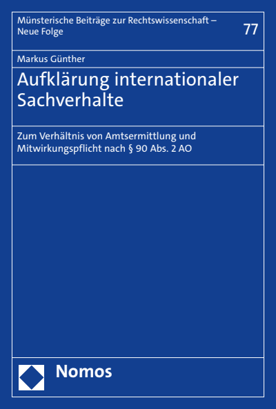 Cover des Buchs: Aufklärung internationaler Sachverhalte