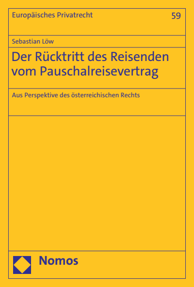 Cover of book: Der Rücktritt des Reisenden vom Pauschalreisevertrag