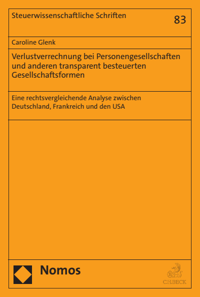 Cover of book: Verlustverrechnung bei Personengesellschaften und anderen transparent besteuerten Gesellschaftsformen