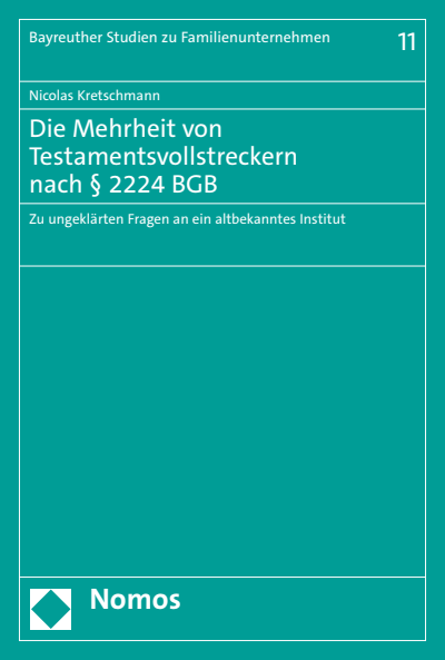 Cover des Buchs: Die Mehrheit von Testamentsvollstreckern nach § 2224 BGB