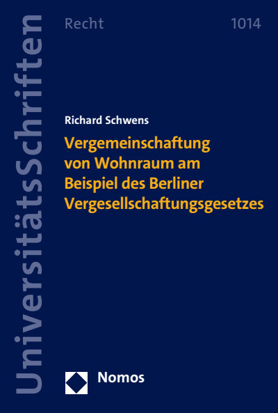 Cover des Buchs: Vergemeinschaftung von Wohnraum am Beispiel des Berliner Vergesellschaftungsgesetzes