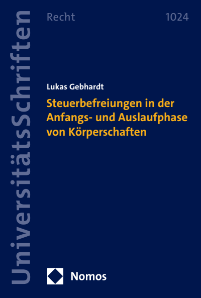 Cover des Buchs: Steuerbefreiungen in der Anfangs- und Auslaufphase von Körperschaften