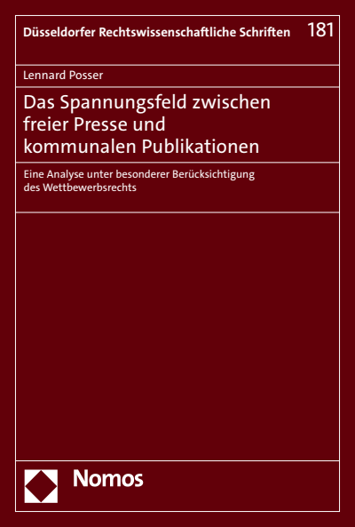 Cover des Buchs: Das Spannungsfeld zwischen freier Presse und kommunalen Publikationen
