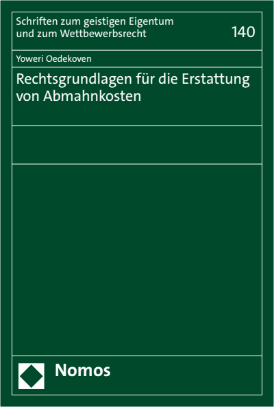 Cover des Buchs: Rechtsgrundlagen für die Erstattung von Abmahnkosten