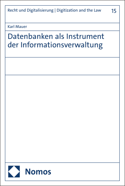 Cover des Buchs: Datenbanken als Instrument der Informationsverwaltung