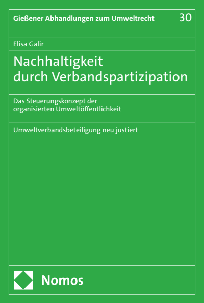 Cover of book: Nachhaltigkeit durch Verbandspartizipation