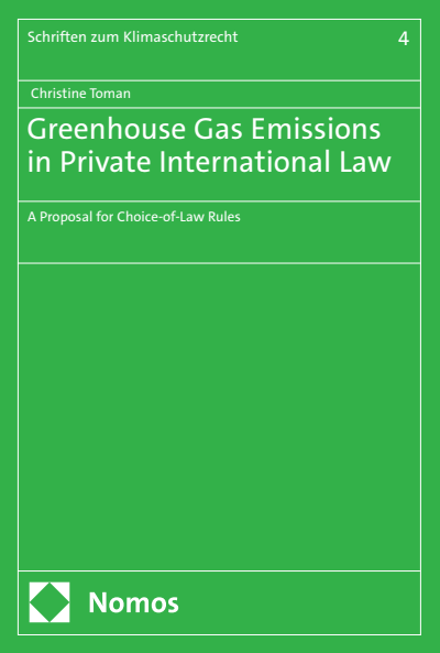 Cover des Buchs: Greenhouse Gas Emissions in Private International Law