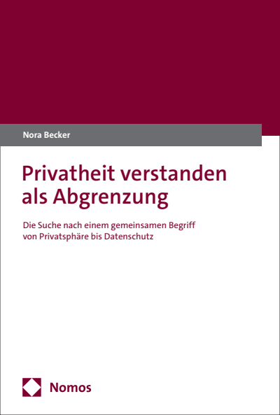 Cover des Buchs: Privatheit verstanden als Abgrenzung