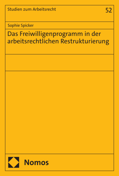 Cover of book: Das Freiwilligenprogramm in der arbeitsrechtlichen Restrukturierung