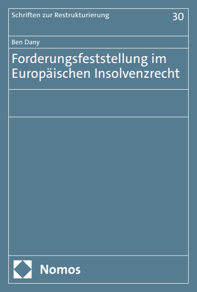Cover des Buchs: Forderungsfeststellung im Europäischen Insolvenzrecht