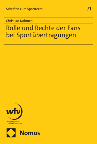 Cover des Buchs: Rolle und Rechte der Fans bei Sportübertragungen