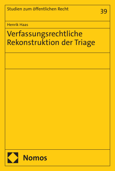 Cover des Buchs: Verfassungsrechtliche Rekonstruktion der Triage