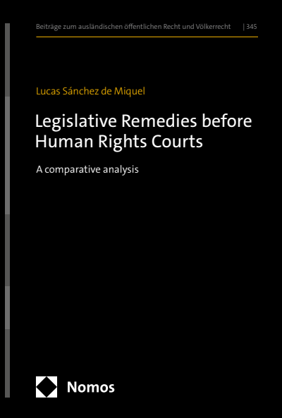 Cover of book: Legislative Remedies before Human Rights Courts