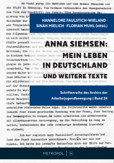 Cover of book: Anna Siemsen: Mein Leben in Deutschland und weitere Texte