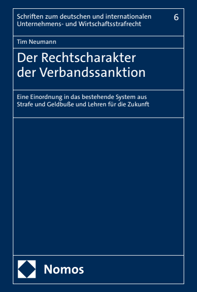 Cover des Buchs: Der Rechtscharakter der Verbandssanktion