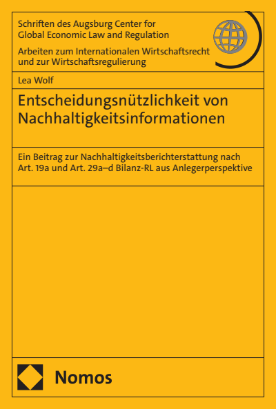 Cover des Buchs: Entscheidungsnützlichkeit von Nachhaltigkeitsinformationen